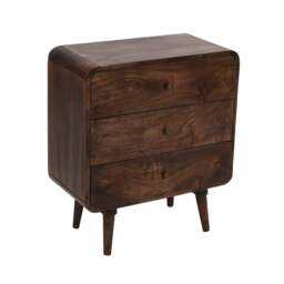 Franklin Dark Mango Wood Chest Of 3 Drawers - thumbnail 3