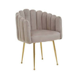 Bari Mink Velvet Scalloped Dining Chair - thumbnail 4