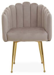 Bari Mink Velvet Scalloped Dining Chair - thumbnail 2