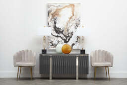 Bari Mink Velvet Scalloped Dining Chair - thumbnail 6