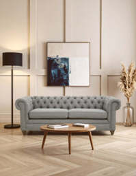 3 Seater Grey Linen Sofa - Stella - thumbnail 3