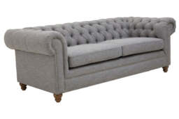3 Seater Grey Linen Sofa - Stella - thumbnail 4