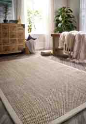 Bordered Light Beige Non-Slip Sisal Rug - thumbnail 6