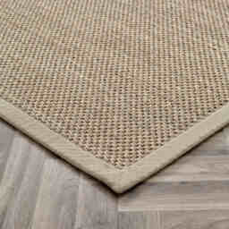 Bordered Light Beige Non-Slip Sisal Rug - thumbnail 4