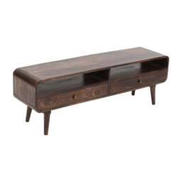 Franklin Dark Mango Wood Large TV Stand with 2 Drawers - thumbnail 3