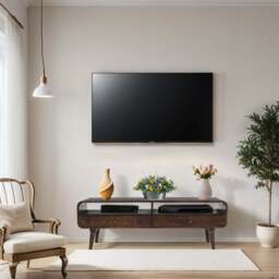 Franklin Dark Mango Wood Large TV Stand with 2 Drawers - thumbnail 5