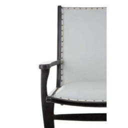 Kendari Grey Leather and Teak Wood Chair - thumbnail 5