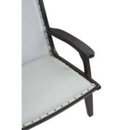 Kendari Grey Leather and Teak Wood Chair - thumbnail 6