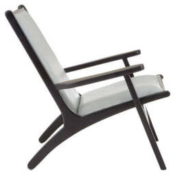 Kendari Grey Leather and Teak Wood Chair - thumbnail 3