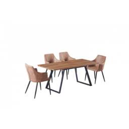 Zarah Brown Toga Lux Dining Set - thumbnail 1