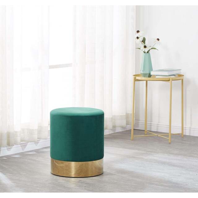 Darlington Velvet Pouffe - Green