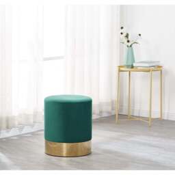 Darlington Velvet Pouffe - Green