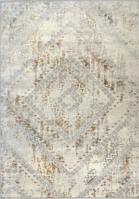 Abstract Vintage Cream/Ochre Rug - image 1