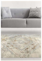 Abstract Vintage Cream/Ochre Rug - thumbnail 2