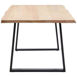 Natural Two-Tone Live Edge Mango Wood Dining Table with Black Metal Legs, Perdoba - thumbnail 6