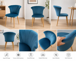 Elsa Velvet Dining Chair - thumbnail 2