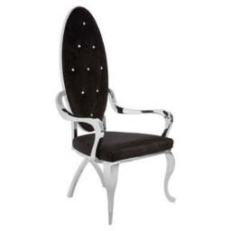 Novara Black Velvet Baroque Chair - thumbnail 3