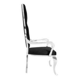 Novara Black Velvet Baroque Chair - thumbnail 4