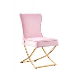 Trafalgar Velvet Dining Chair - Light Pink / Single