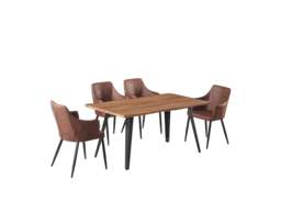 Zarah Rocco Dining Set with Oak Table and 4 Dining Chairs - thumbnail 1