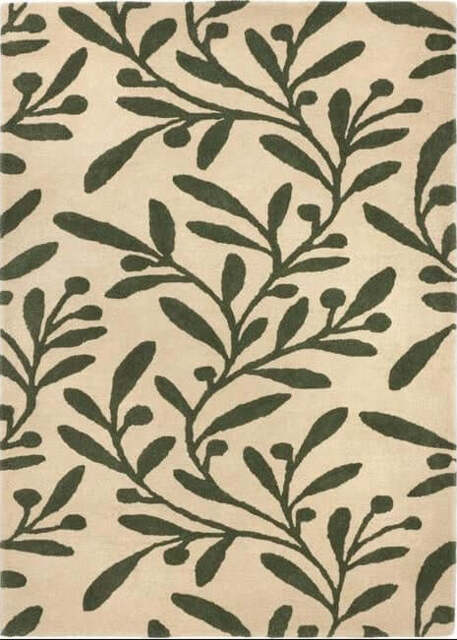 Cream Wool Rug Floral Design - image 1