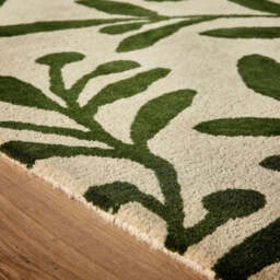 Cream Wool Rug Floral Design - thumbnail 4