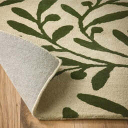 Cream Wool Rug Floral Design - thumbnail 3