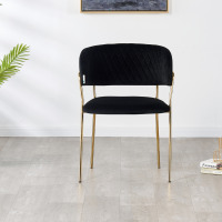 Atarah Rocco LUX 5PCs Dining Set includes an Oak Dining Table and Set of 4 Black Dining Chairs - thumbnail 4