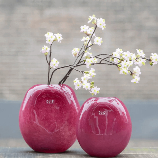 Vase Decor OVALI - RED Bubbles - image 1