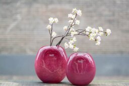 Vase Decor OVALI - RED Bubbles - thumbnail 3