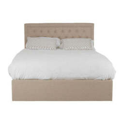 Beige Ottoman Double Bed - Hannah