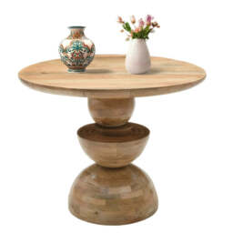 Merlin Mango Wood Round Dining Table - thumbnail 2