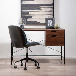 Clinton Grey Leather Effect Home Office Chair - thumbnail 3