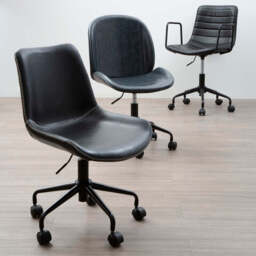 Clinton Grey Leather Effect Home Office Chair - thumbnail 2