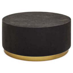 Black Concrete Effect Wood Coffee Table with Luxe Gold Metal Frame, Naro - thumbnail 2
