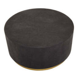 Black Concrete Effect Wood Coffee Table with Luxe Gold Metal Frame, Naro - thumbnail 3
