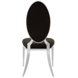 Eliza Black Velvet Dining Chair with Silver Finish Frame - thumbnail 5