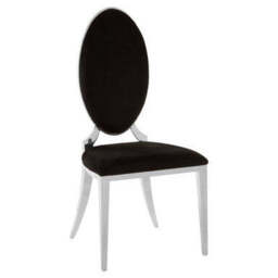 Eliza Black Velvet Dining Chair with Silver Finish Frame - thumbnail 3