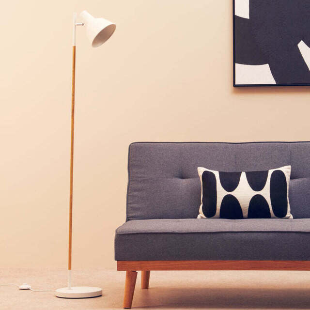 Bryant White Metal and Metal Floor Lamp - image 1