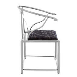 Yasmin Black Velvet And Steel Chair - thumbnail 3