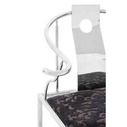 Yasmin Black Velvet And Steel Chair - thumbnail 6