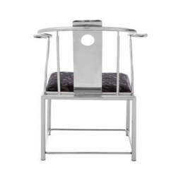 Yasmin Black Velvet And Steel Chair - thumbnail 4