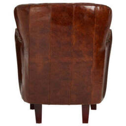 Victor Brown Leather Button Tufted Armchair - thumbnail 6