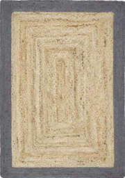 Bordered Grey Jute Rug - 80X150 cm