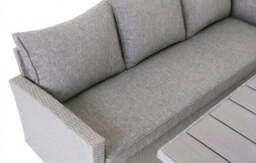 Stockholm 6 Seater Grey Rattan Garden Corner Dining Set - thumbnail 6