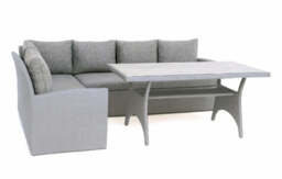 Stockholm 6 Seater Grey Rattan Garden Corner Dining Set - thumbnail 3