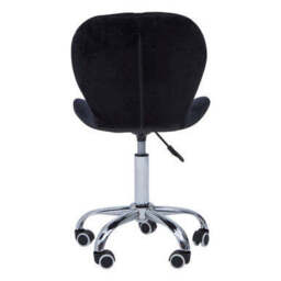 Franki Black Velvet Quilted Home Office Chair - thumbnail 6