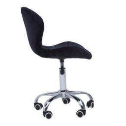 Franki Black Velvet Quilted Home Office Chair - thumbnail 5