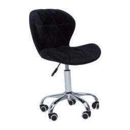 Franki Black Velvet Quilted Home Office Chair - thumbnail 4