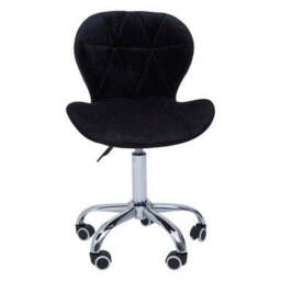 Franki Black Velvet Quilted Home Office Chair - thumbnail 2